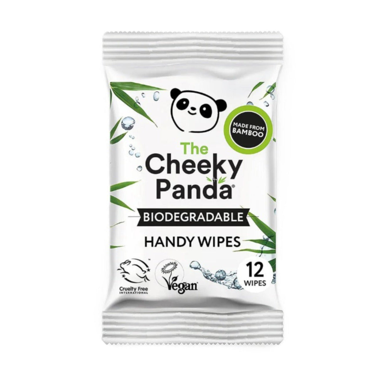 Biodegradable Bamboo Handy Wipes 12wipes - Cheeky Panda - Hand Sanitizers & Wipes - Eco Natural Products
