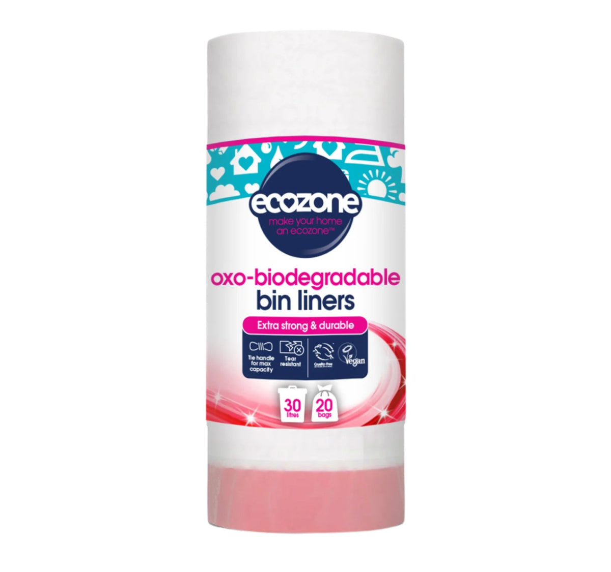 Biodegradable Bin Liners 30L 20 Bags - Ecozone - Household Cleaner - Eco Natural Products