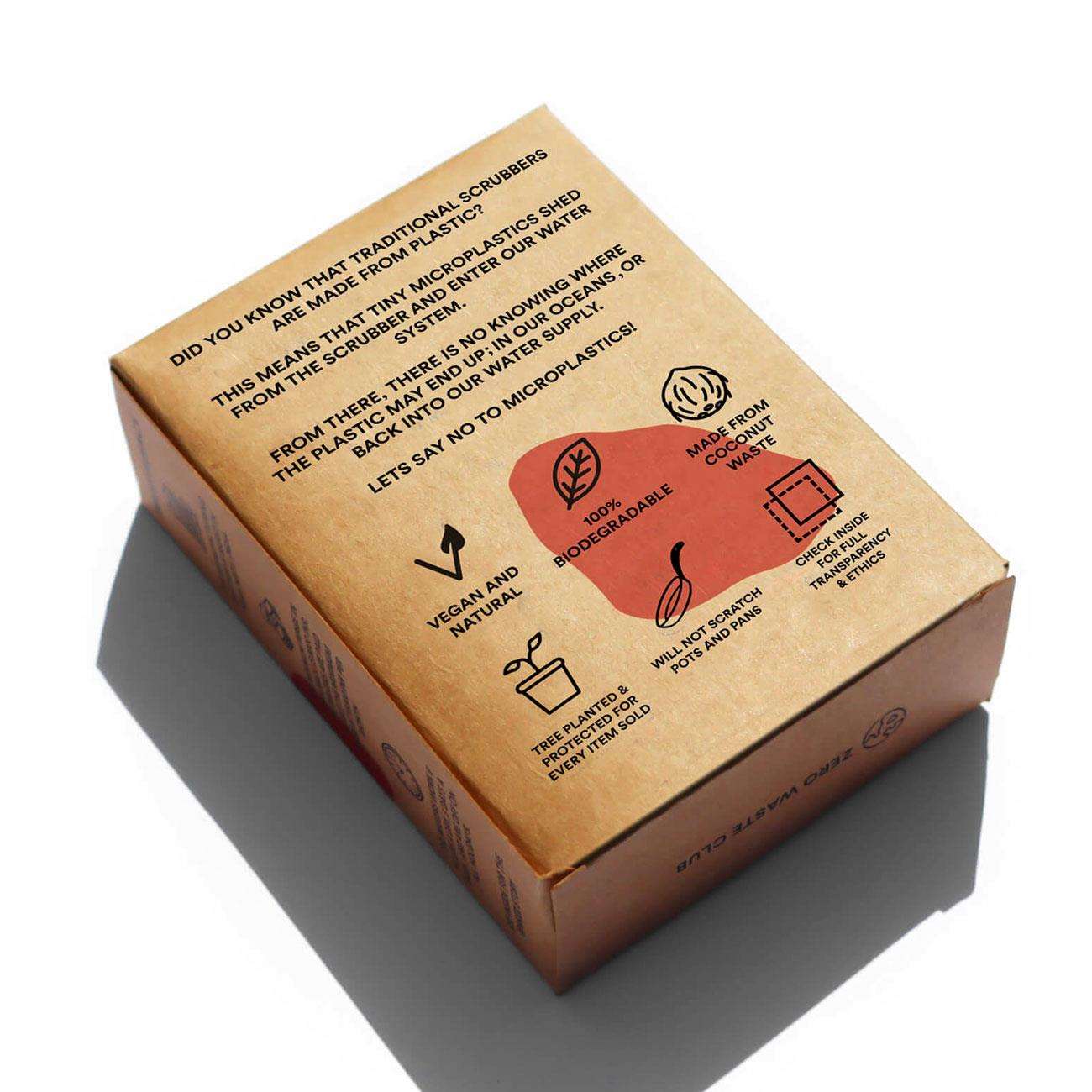 Biodegradable Coconut Kitchen Scourers Pack of 5 - Zero Waste Club - Scourers - Eco Natural Products