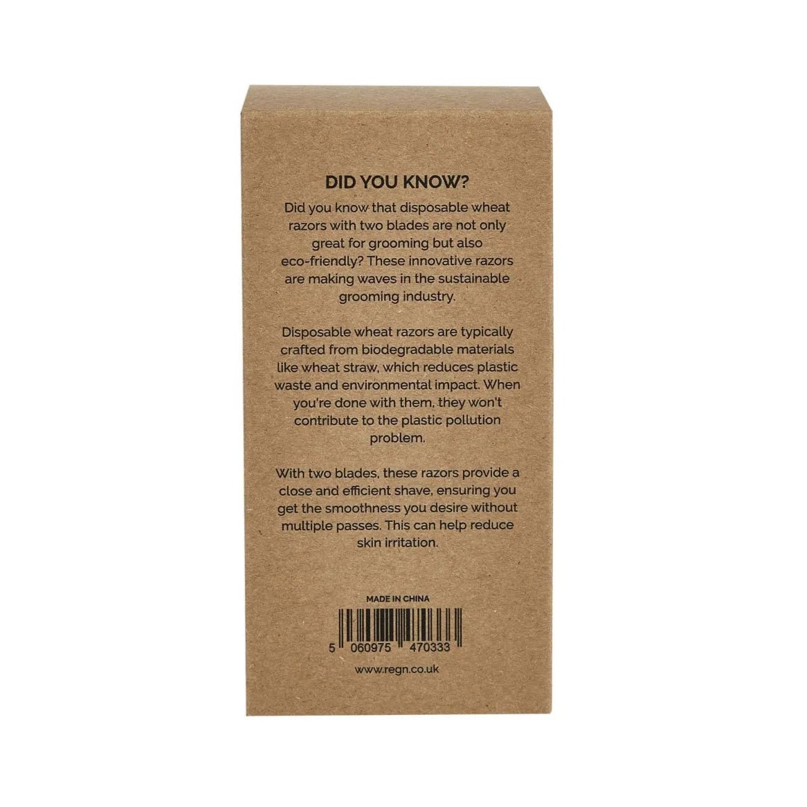 Biodegradable Wheat Straw Disposable Razor 2 Blade 5 Pack - Re:gn - Razors & Razor Blades - Re:gn