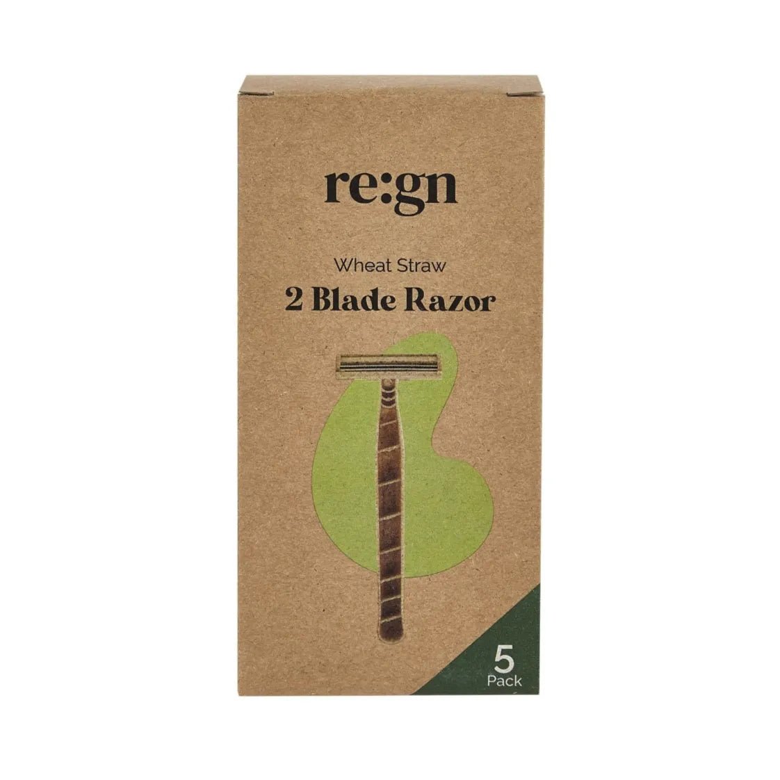 Biodegradable Wheat Straw Disposable Razor 2 Blade 5 Pack - Re:gn - Razors & Razor Blades - Re:gn