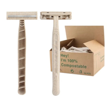 Biodegradable Wheat Straw Disposable Razor 50 Pack - Re:gn - Razors & Razor Blades - Re:gn