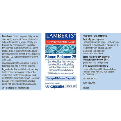 Biome Balance 25 60 Capsules - Lamberts - Food Supplement - Eco Natural Products