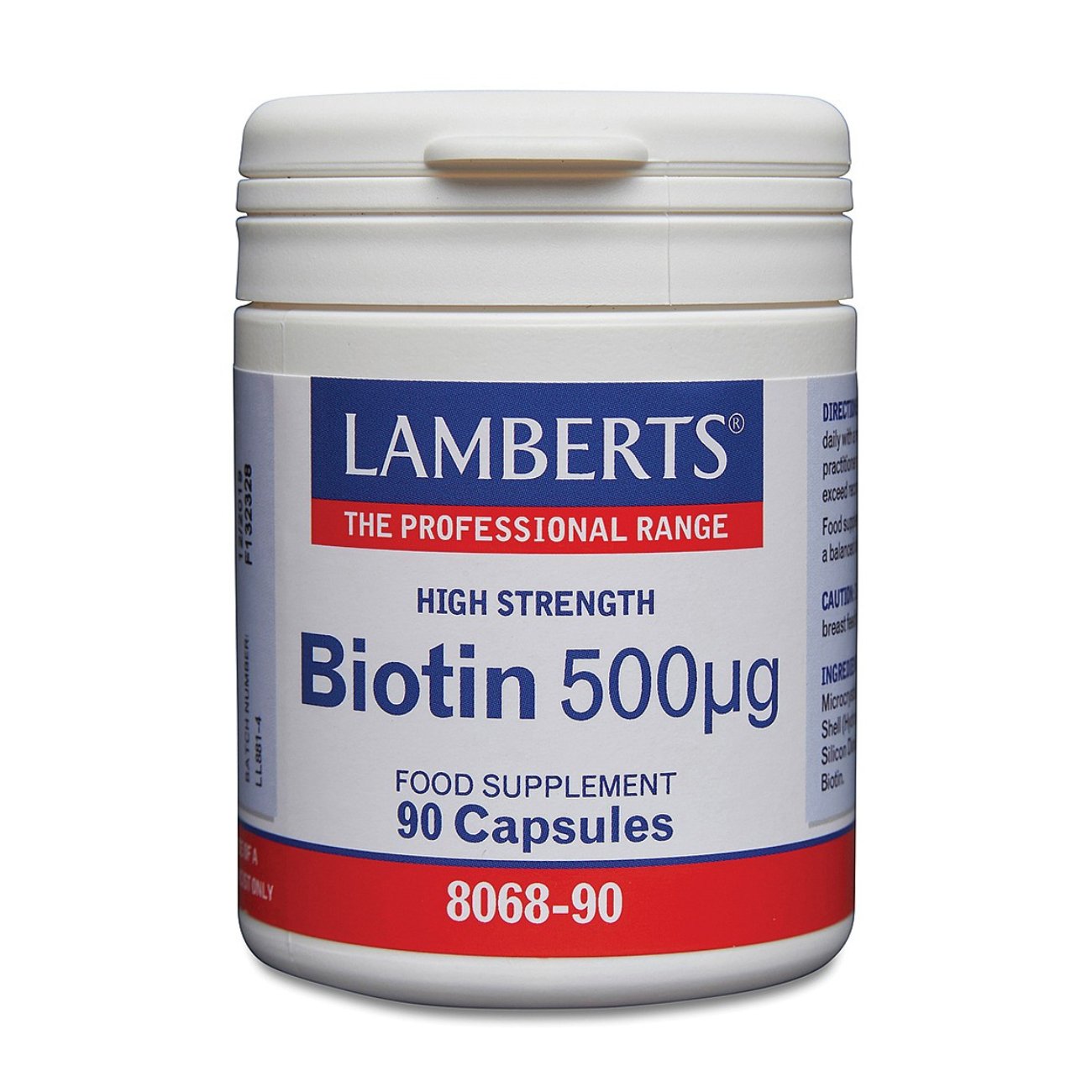 Biotin 500µg 90 Caps - Lamberts - Food Supplement - Eco Natural Products