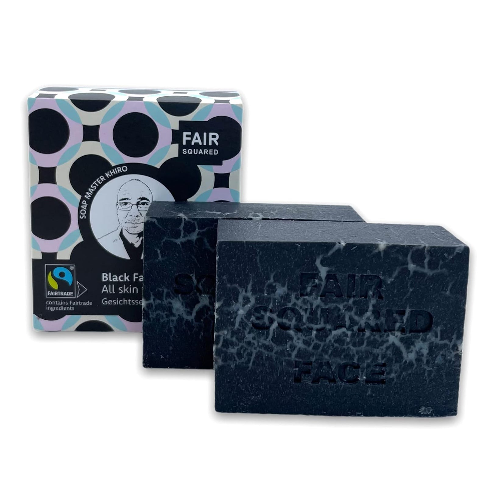 Black All Skin Types Facial Soap 2x80g - Fair Squared - Facial soap - Eco Natural Products