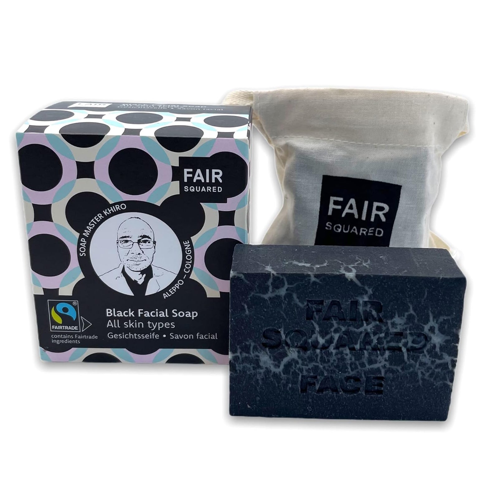Black All Skin Types Facial Soap 2x80g - Fair Squared - Facial soap - Eco Natural Products