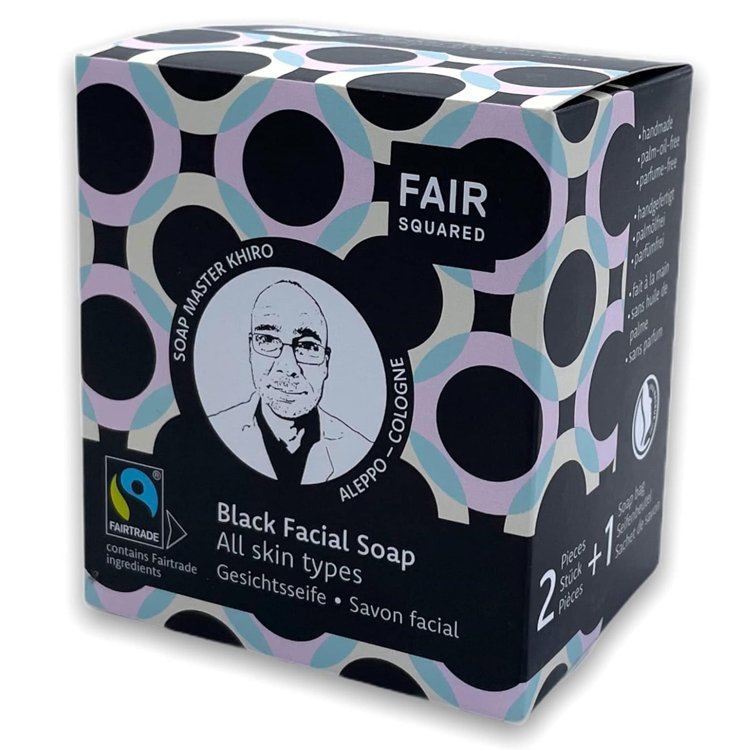 Black All Skin Types Facial Soap 2x80g - Fair Squared - Facial soap - Eco Natural Products