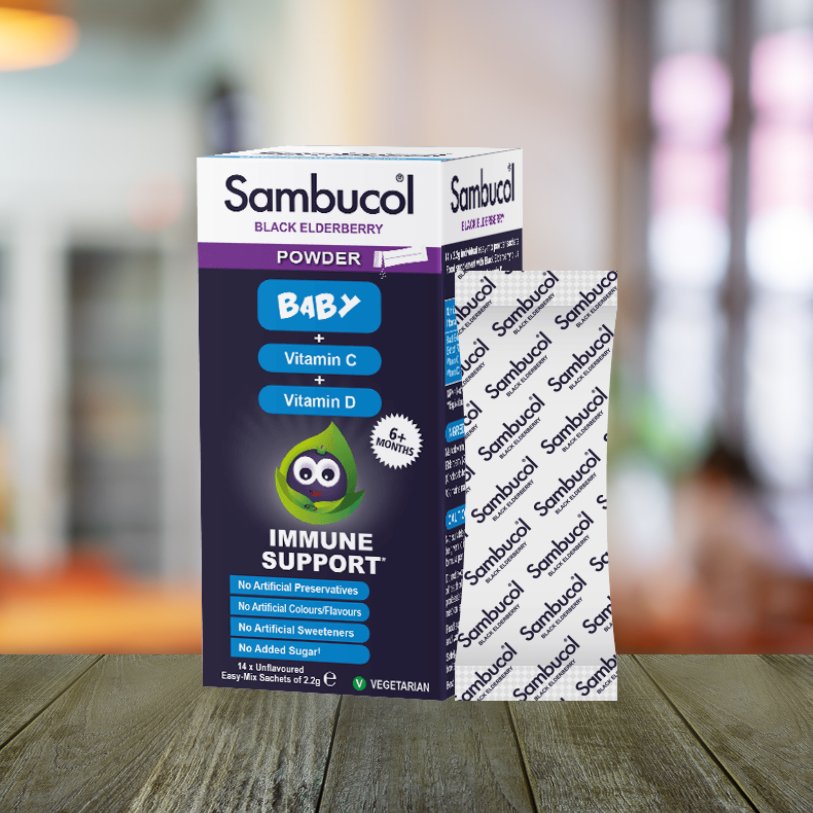 Black Eldeberry Baby Powder 14sachets - Sambucol - Food Supplement - Eco Natural Products