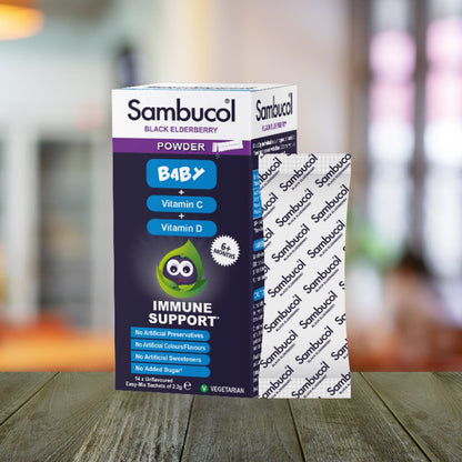 Black Eldeberry Baby Powder 14sachets - Sambucol - Food Supplement - Eco Natural Products