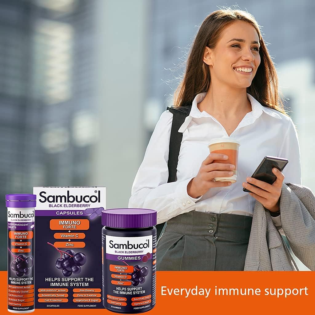 Black Eldeberry Immuno Forte Gummies 30gumies - Sambucol - Food Supplement - Eco Natural Products