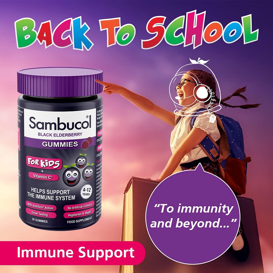 Black Eldeberry Kids Gummies 30gummies - Sambucol - Food Supplement - Eco Natural Products