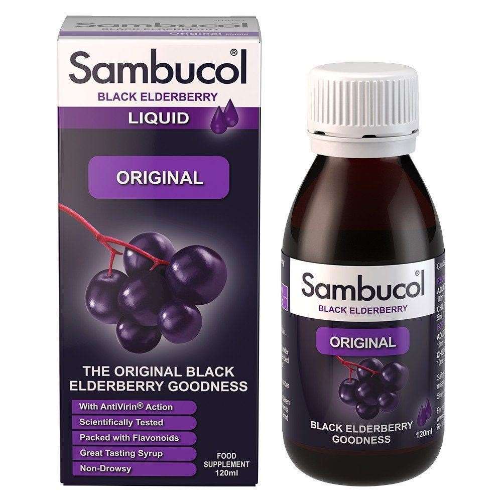 Black Elderberry Original Liquid 120ml - Eco Natural Products - Sambucol - Food Supplement