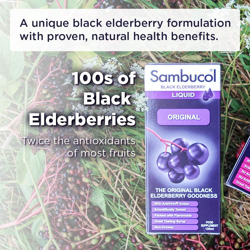 Black Elderberry Original Liquid 120ml - Eco Natural Products - Sambucol - Food Supplement