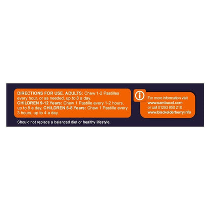 Black Elderberry With Honey 20 Pastilles 40g - Sambucol - Food Supplement - Eco Natural Products