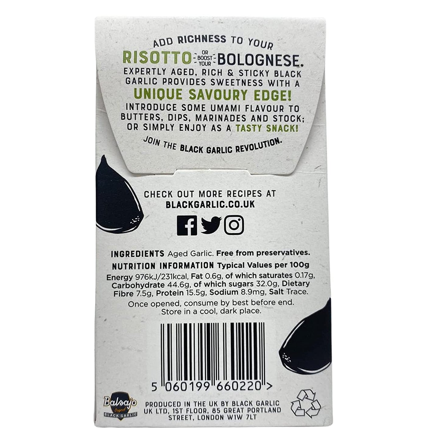 Black Garlic 1 Bulb 1 Box - Balsajo Black Garlic - Condiments & Sauces - Eco Natural Products