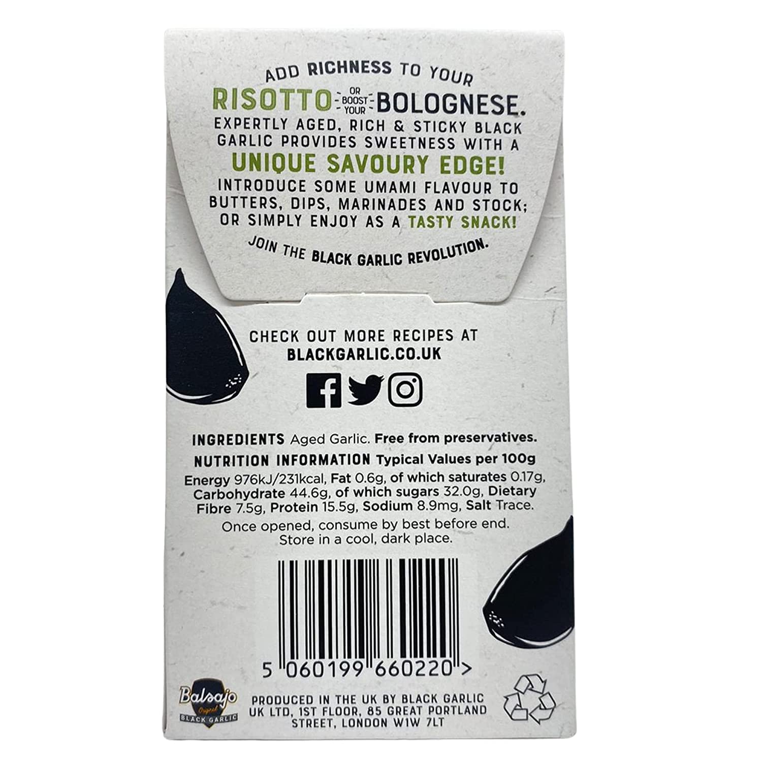 Black Garlic 1 Bulb 1 Box - Balsajo Black Garlic - Condiments & Sauces - Eco Natural Products