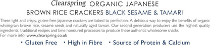Black Sesame Japanese Brown Rice Crackers 40g - Clearspring - Brown Rice Crackers - Eco Natural Products