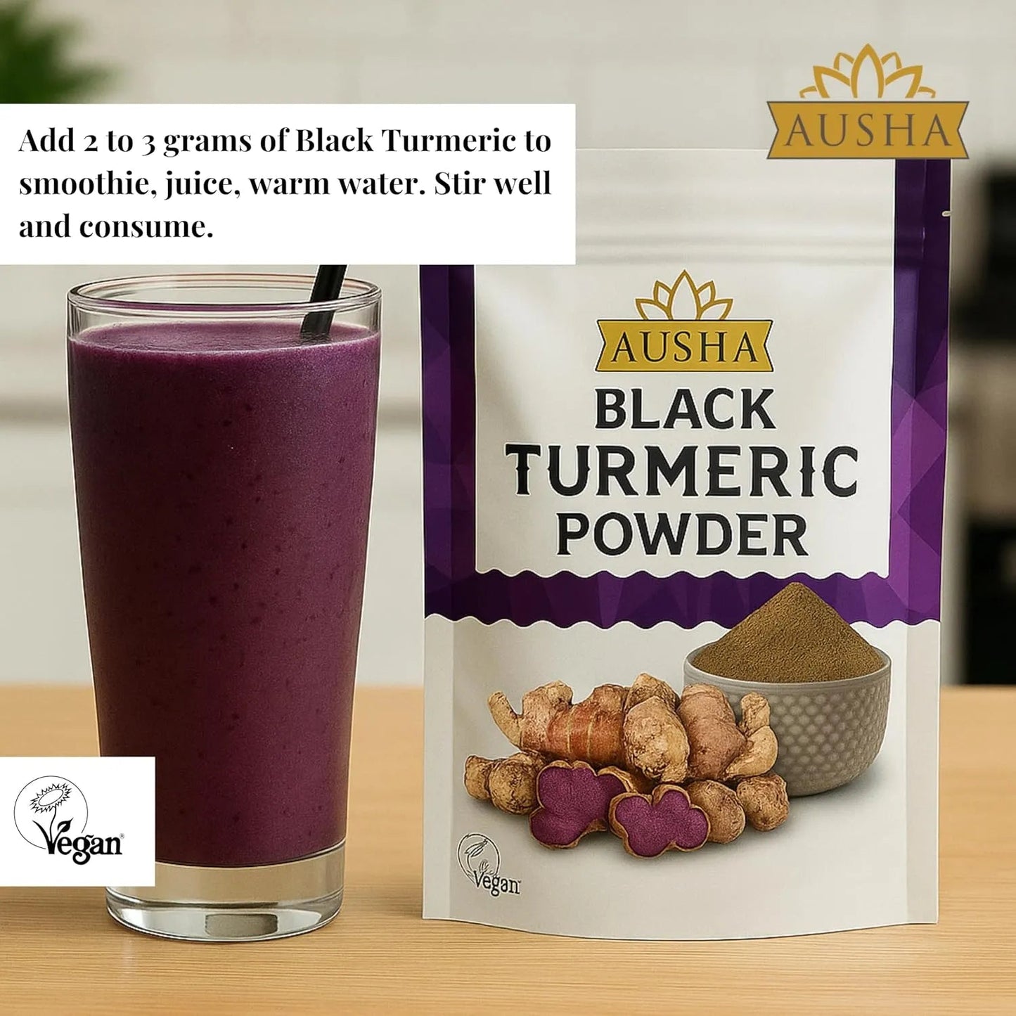 Black Turmeric Powder 100g - Ausha - Herbs & Spices - Ausha