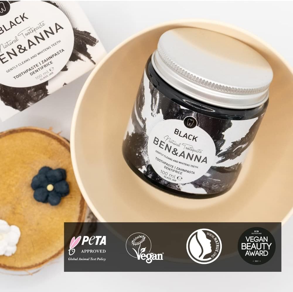 Black with Activated Charcoal Toothpaste 100ml - Ben & Anna - Toothpaste - Eco Natural Products