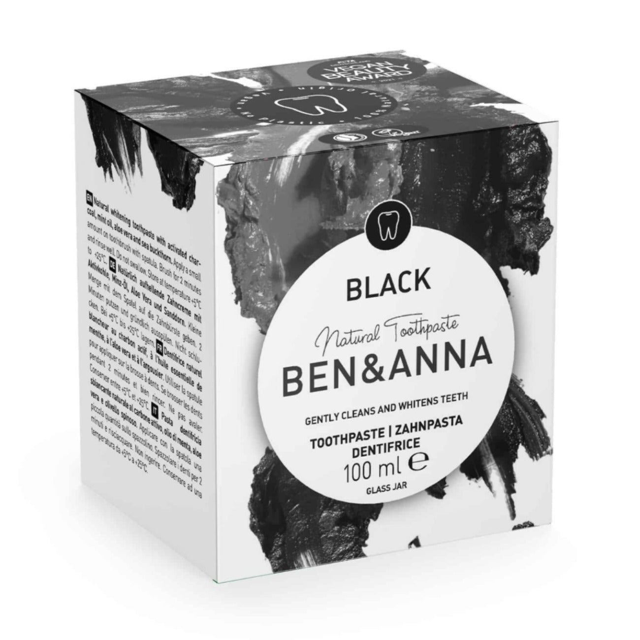 Black with Activated Charcoal Toothpaste 100ml - Ben & Anna - Toothpaste - Eco Natural Products