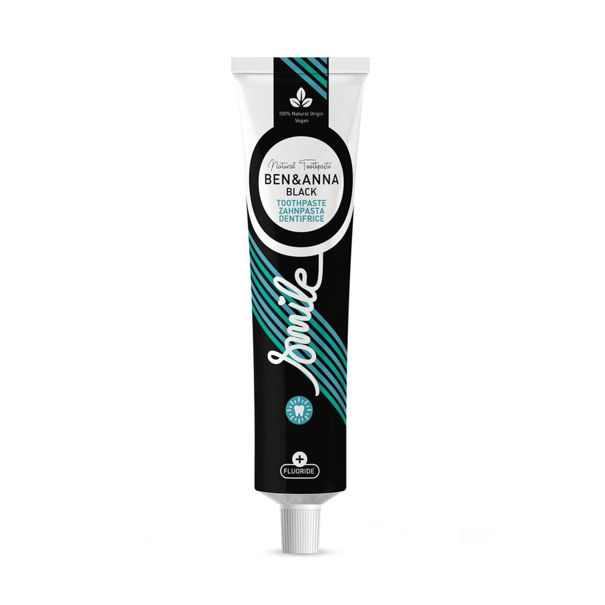 Black with Fluoride Toothpaste Tube 75ml - Ben & Anna - Toothpaste - Eco Natural Products