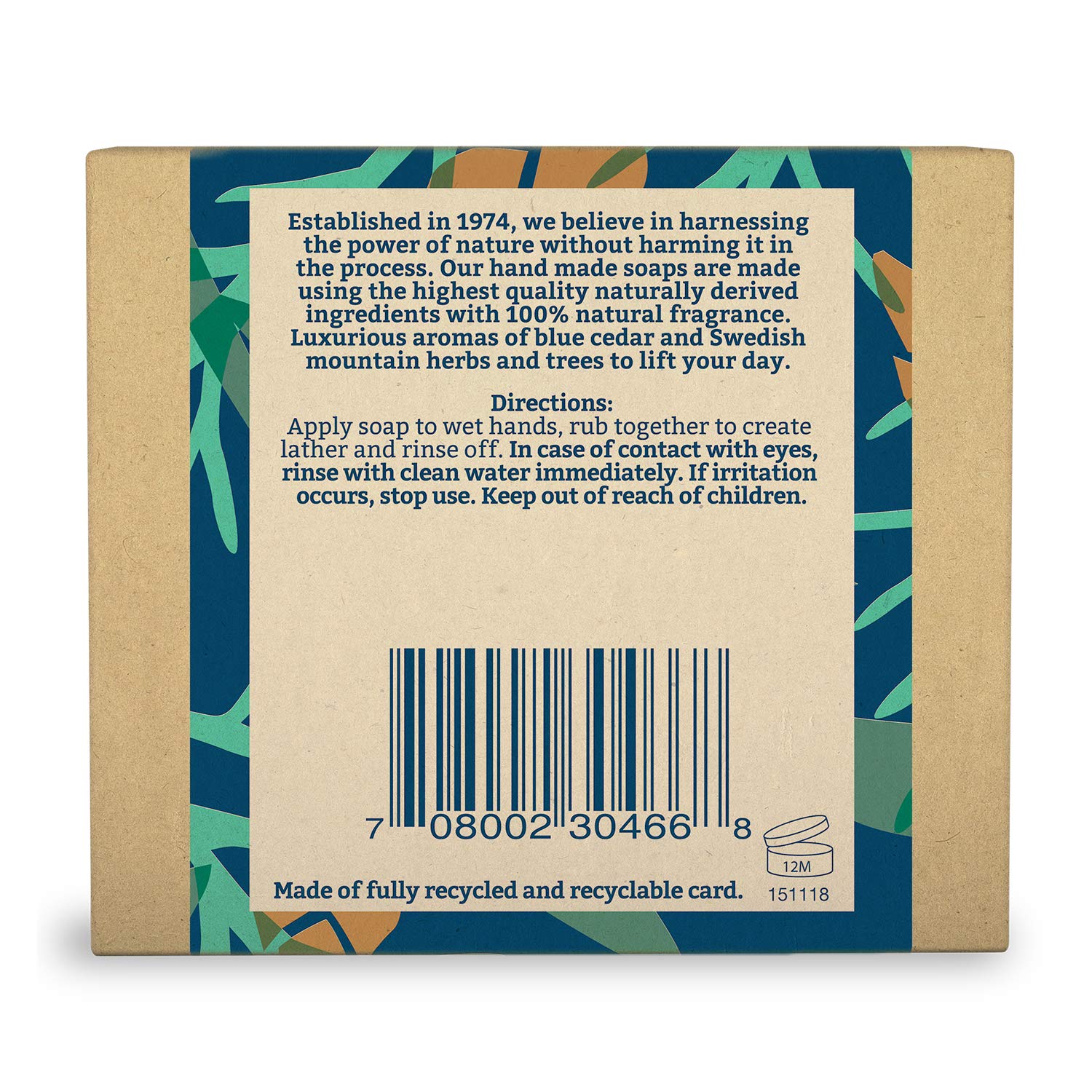 Blue Cedar Soap 100g - Eco Natural Products - Faith in Nature - Bar Soap