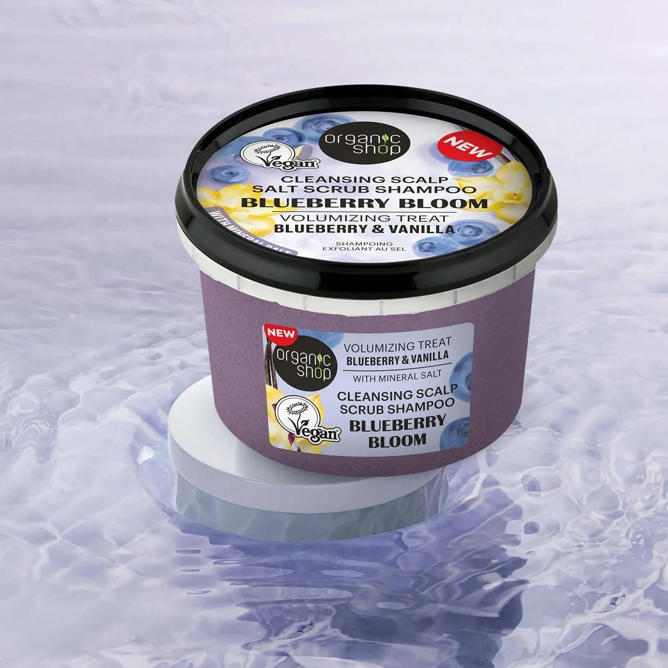 Blueberry Bloom & Vanilla Scalp Salt Scrub Shampoo 250ml - Organic Shop - Shampoo - Organic Shop