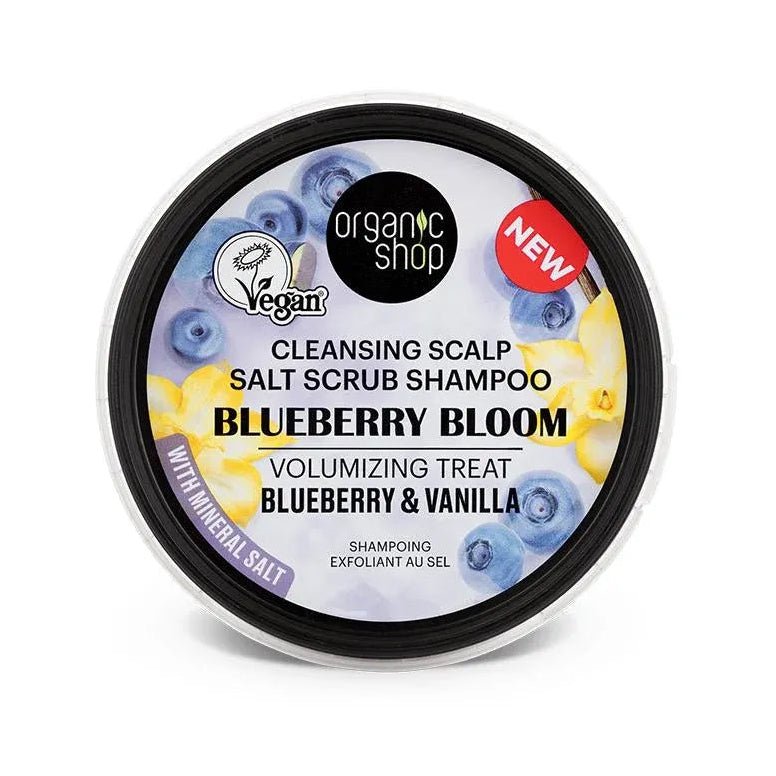 Blueberry Bloom & Vanilla Scalp Salt Scrub Shampoo 250ml - Organic Shop - Shampoo - Organic Shop