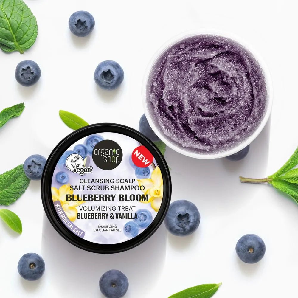 Blueberry Bloom & Vanilla Scalp Salt Scrub Shampoo 250ml - Organic Shop - Shampoo - Organic Shop