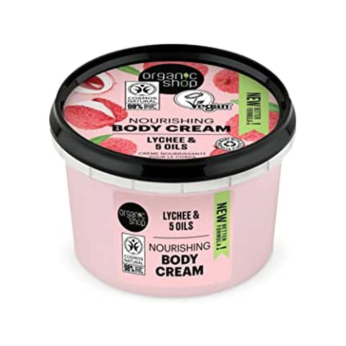 Body Cream Pink Lychee Lychee & 5 Oils 250ml - Organic Shop - Body Cream - Eco Natural Products
