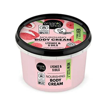 Body Cream Pink Lychee Lychee & 5 Oils 250ml - Organic Shop - Body Cream - Eco Natural Products