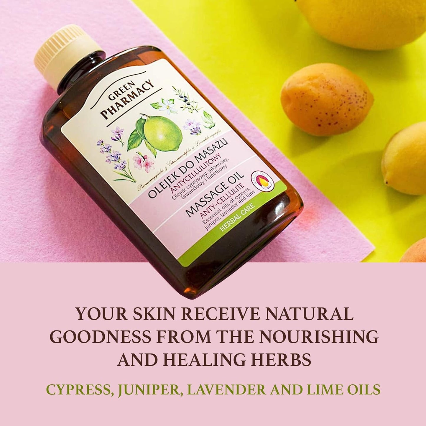 Body Massage Oil Anti Cellulite 200ml - Green Pharmacy - Body Moisturizer - Eco Natural Products