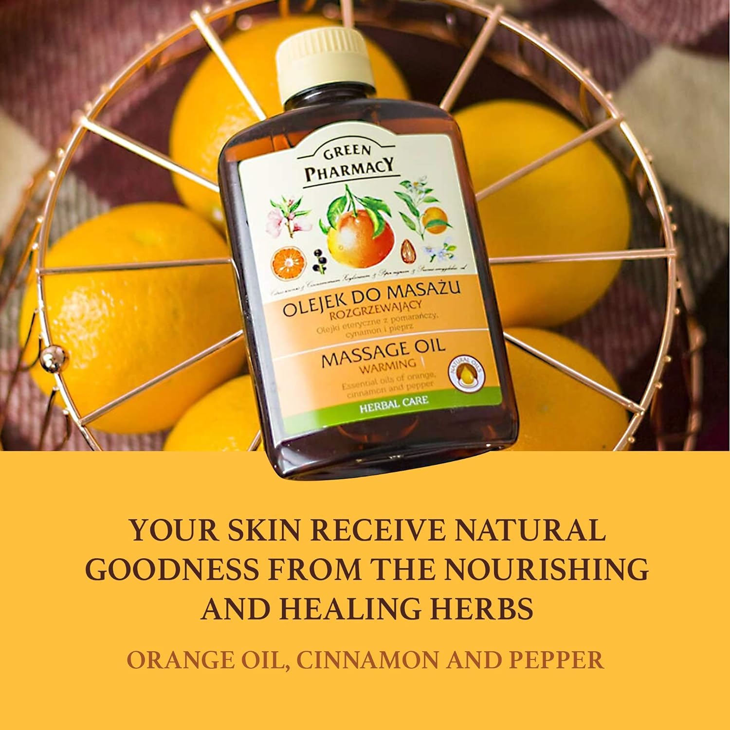 Body Massage Oil Warming 200ml - Green Pharmacy - Body Moisturizer - Eco Natural Products