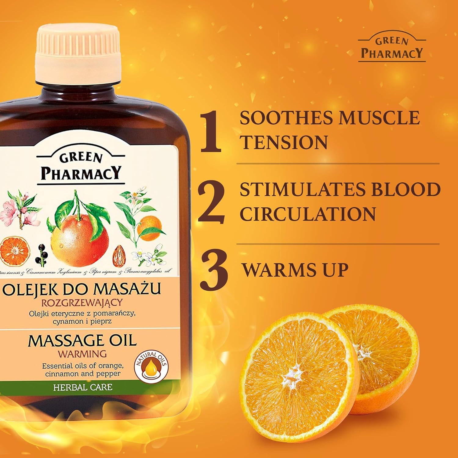 Body Massage Oil Warming 200ml - Green Pharmacy - Body Moisturizer - Eco Natural Products