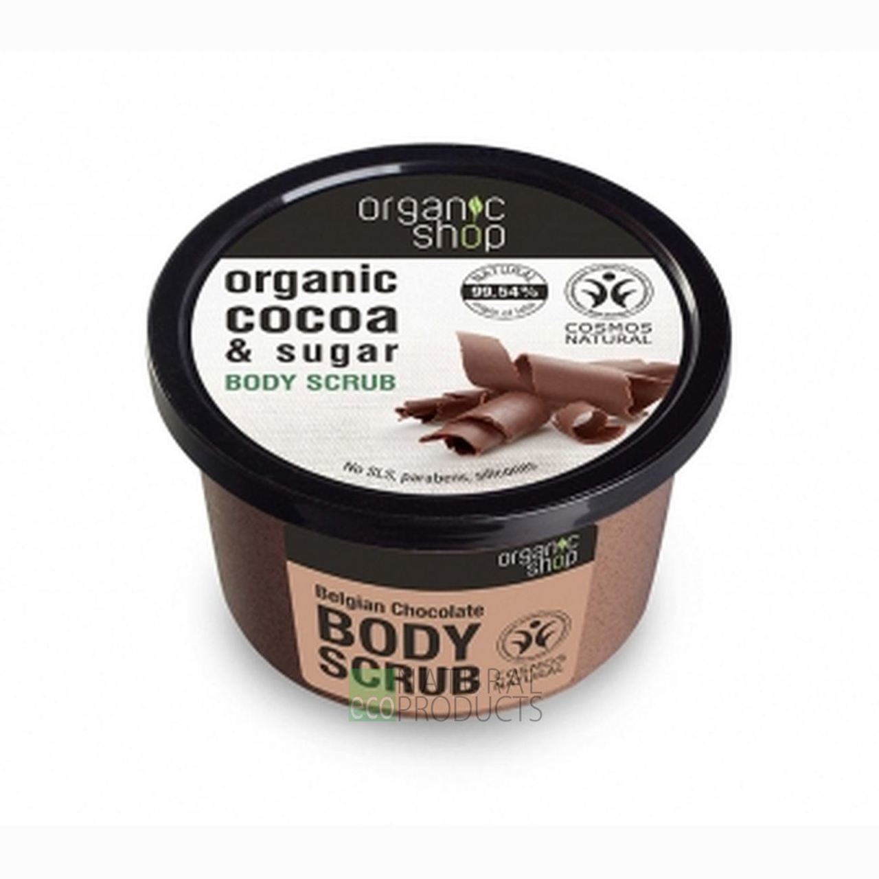 Body Scrub Belgian Chocolate and Sugar 250ml - Eco Natural Products - Organic Shop - Body Scrub