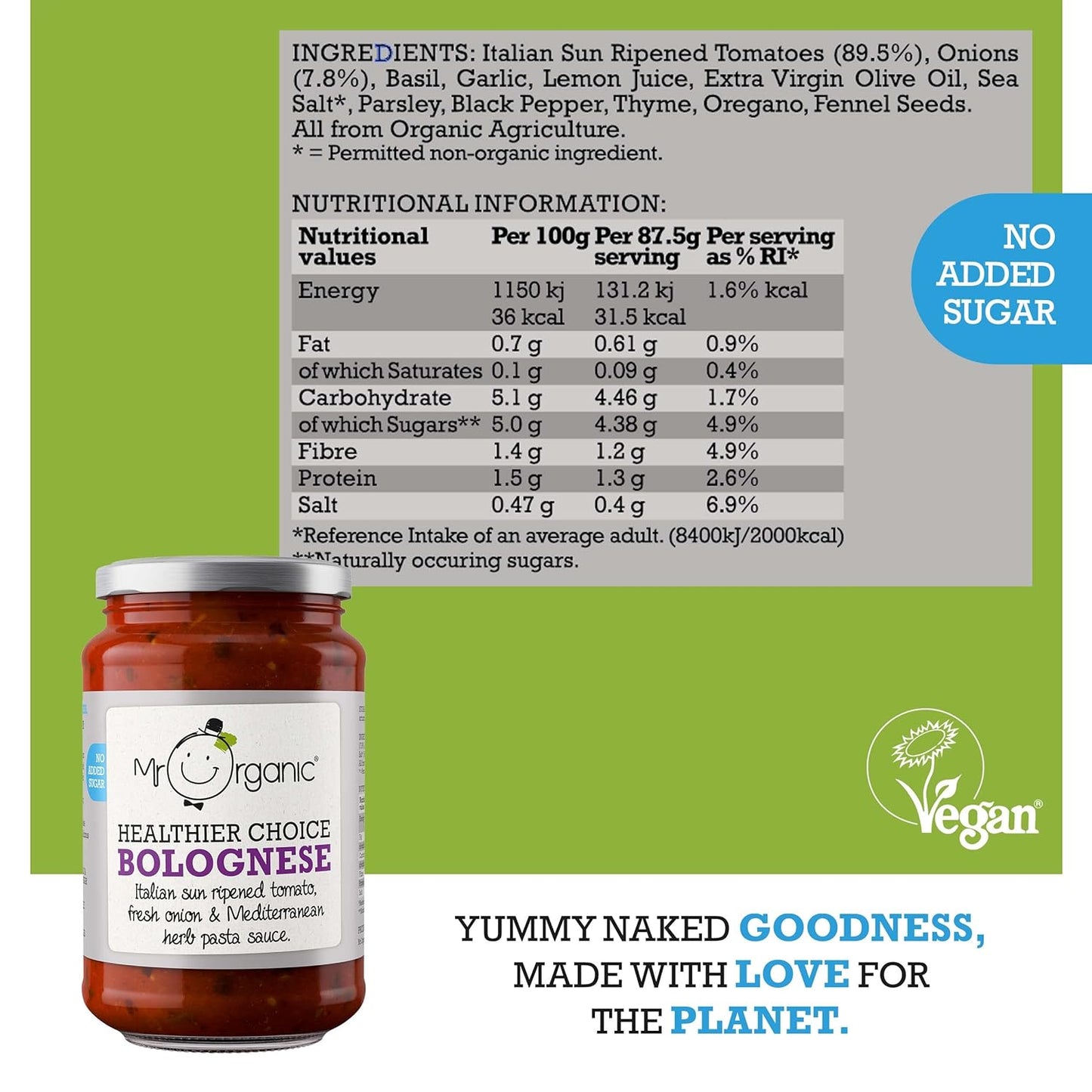 Bolognese Pasta Sauce 350g - Mr Organic - Pasta Sauce - Eco Natural Products