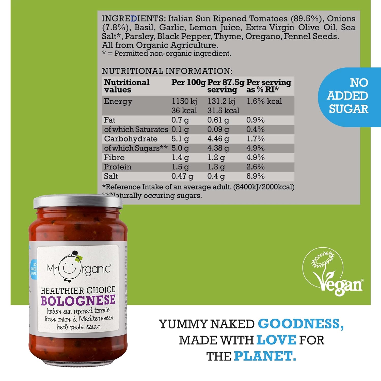 Bolognese Pasta Sauce 350g - Mr Organic - Pasta Sauce - Eco Natural Products