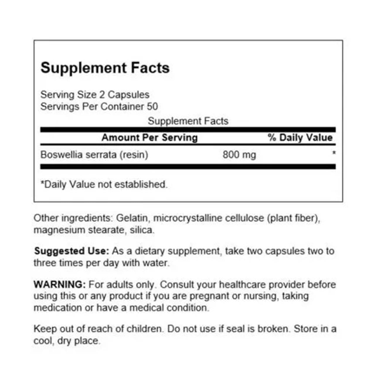 Boswellia 400mg 100 caps - Swanson - Herbal supplement - Eco Natural Products