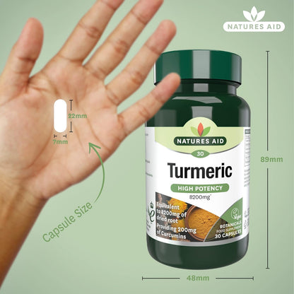 Botnicals Turmeric High Potency - 8200mg - 30caps - Natures Aid - Vitamins & Supplements - Eco Natural Products