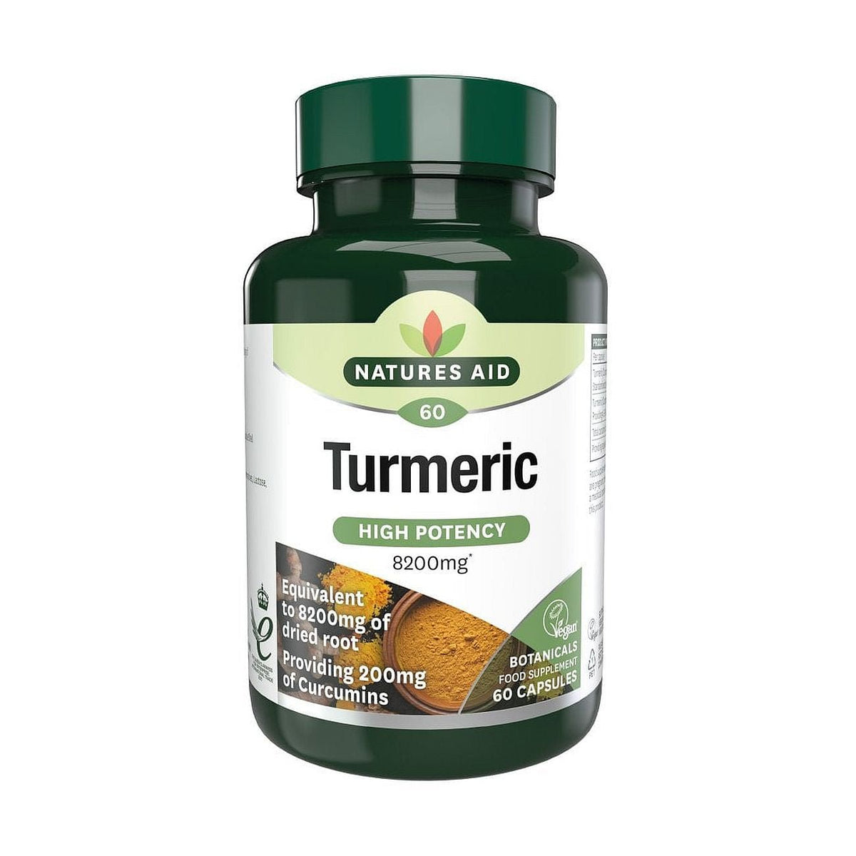 Botnicals Turmeric High Potency - 8200mg - 60caps - Natures Aid - Vitamins & Supplements - Eco Natural Products
