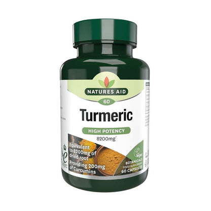 Botnicals Turmeric High Potency - 8200mg - 60caps - Natures Aid - Vitamins & Supplements - Eco Natural Products