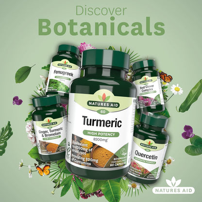 Botnicals Turmeric High Potency - 8200mg - 60caps - Natures Aid - Vitamins & Supplements - Eco Natural Products