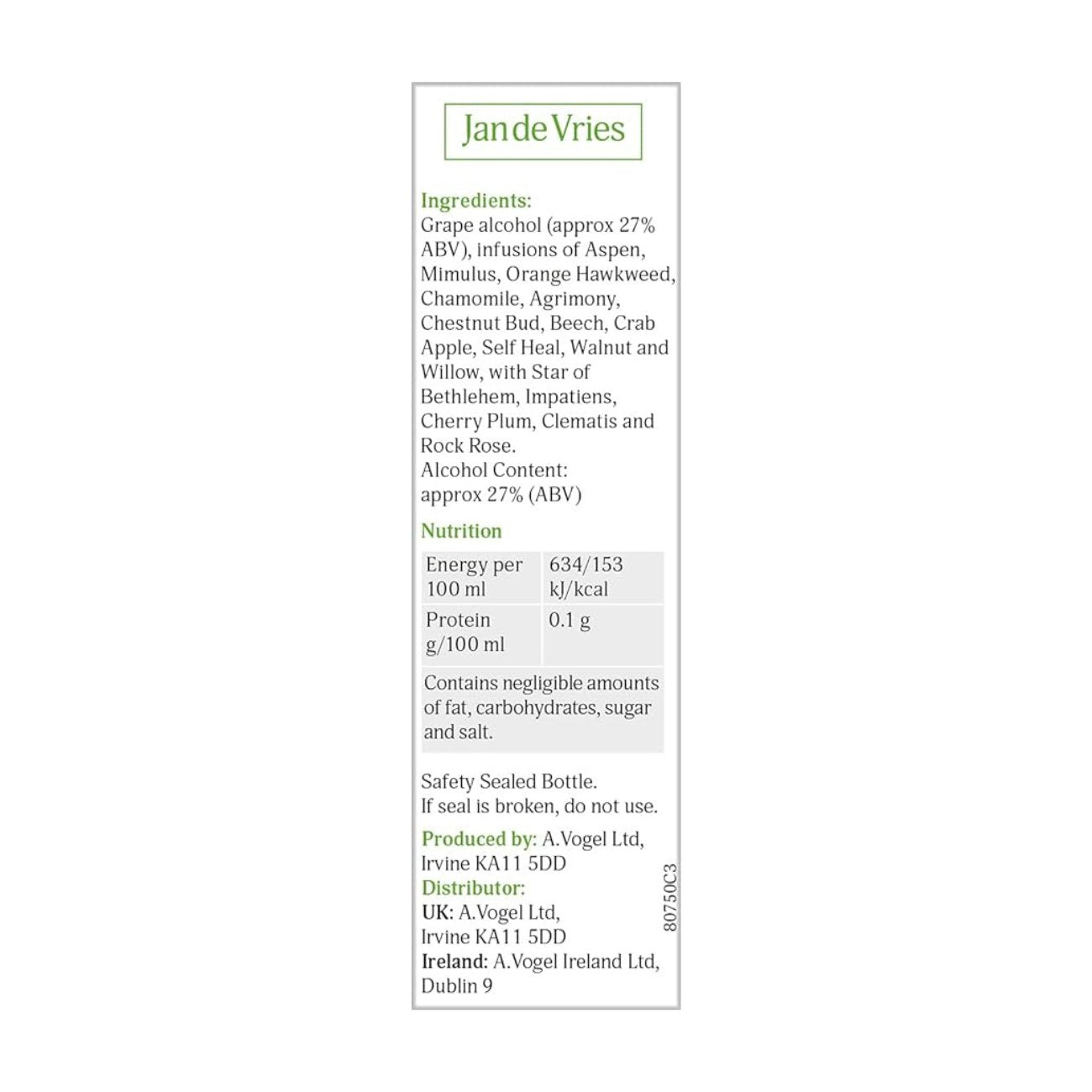 Bowel Essence 30ml - Jan de Vries - Essence - Eco Natural Products