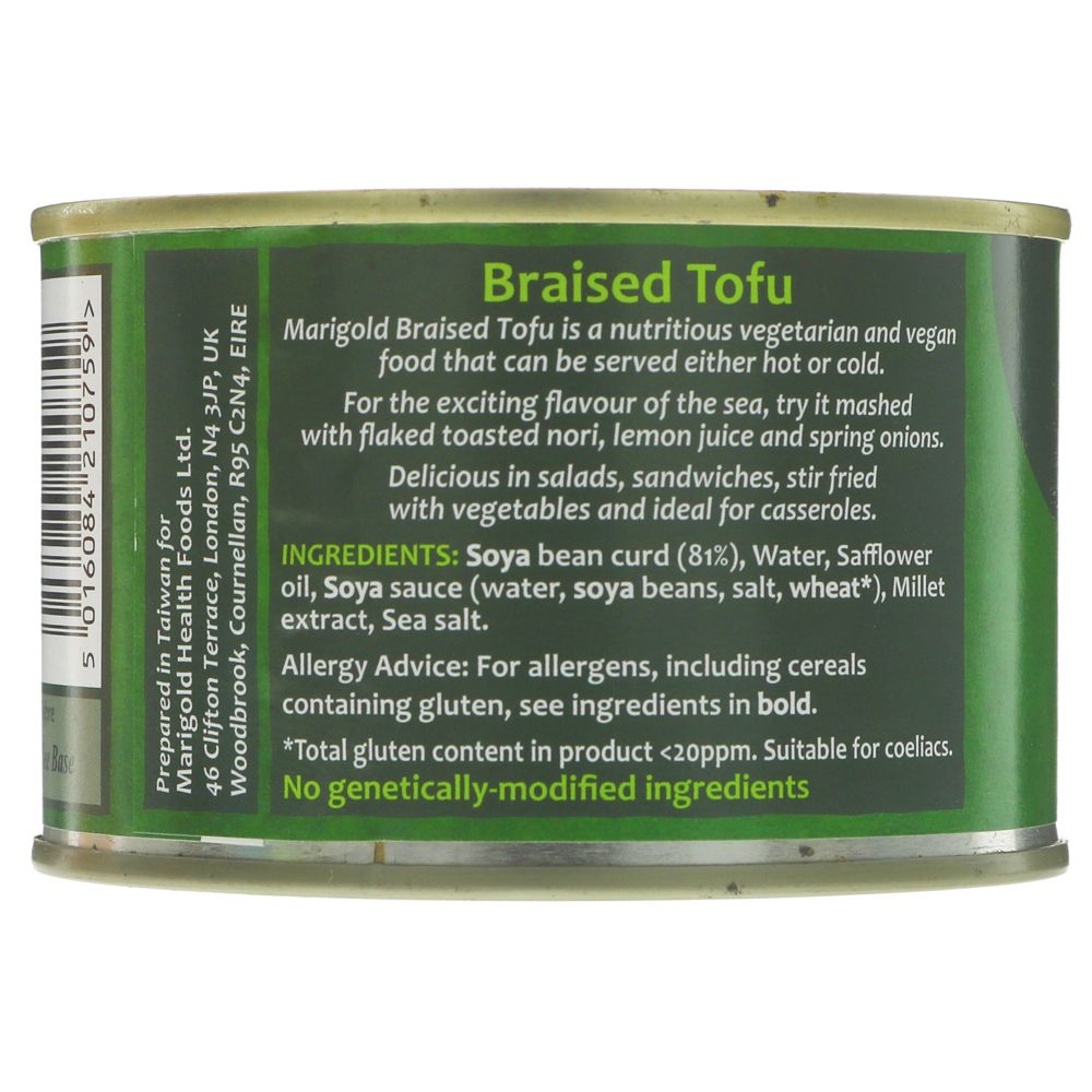 Braised Tofu Cans 225g - Eco Natural Products - Marigold - Meat Alternative