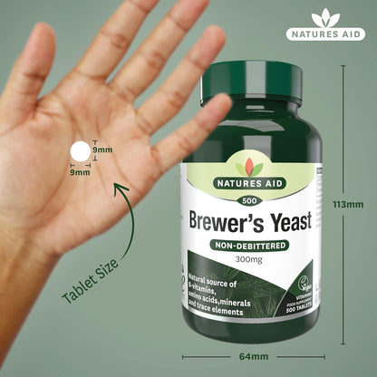 Brewers Yeast 300mg 500 Tablets - Natures Aid - Vitamins & Supplements - Eco Natural Products