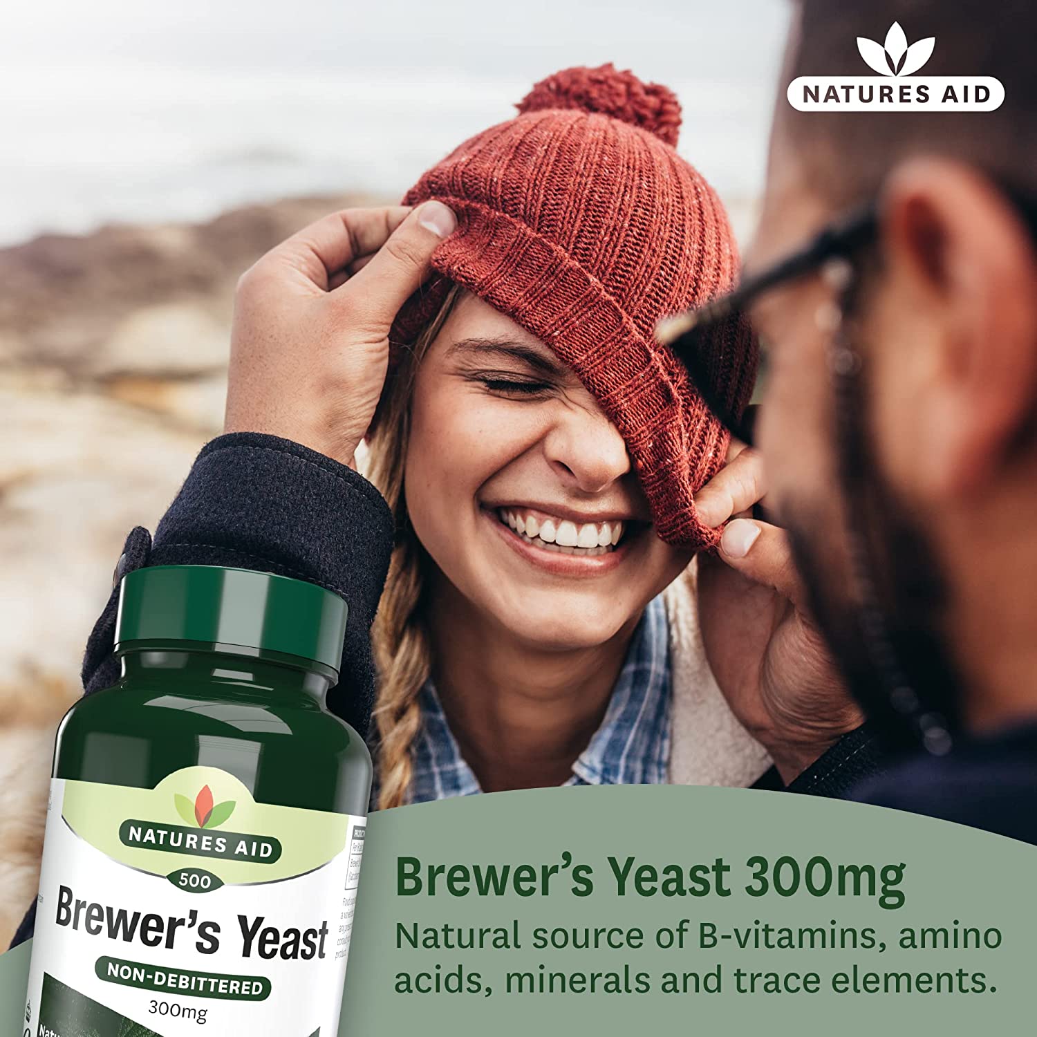Brewers Yeast 300mg 500 Tablets - Natures Aid - Vitamins & Supplements - Eco Natural Products
