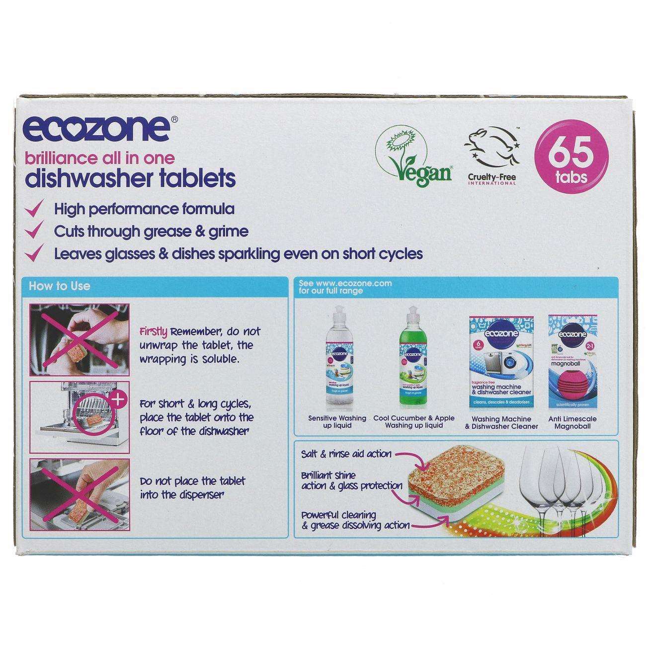 Brilliance Dishwasher 65 Tablets - Eco Natural Products - Ecozone - 