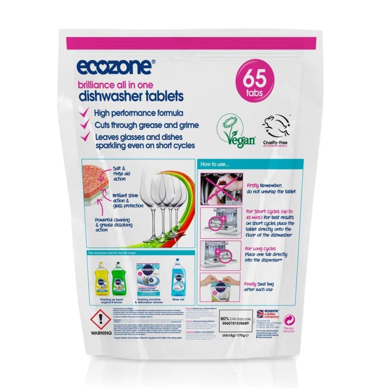 Brilliance Dishwasher 65 Tablets - Eco Natural Products - Ecozone - 