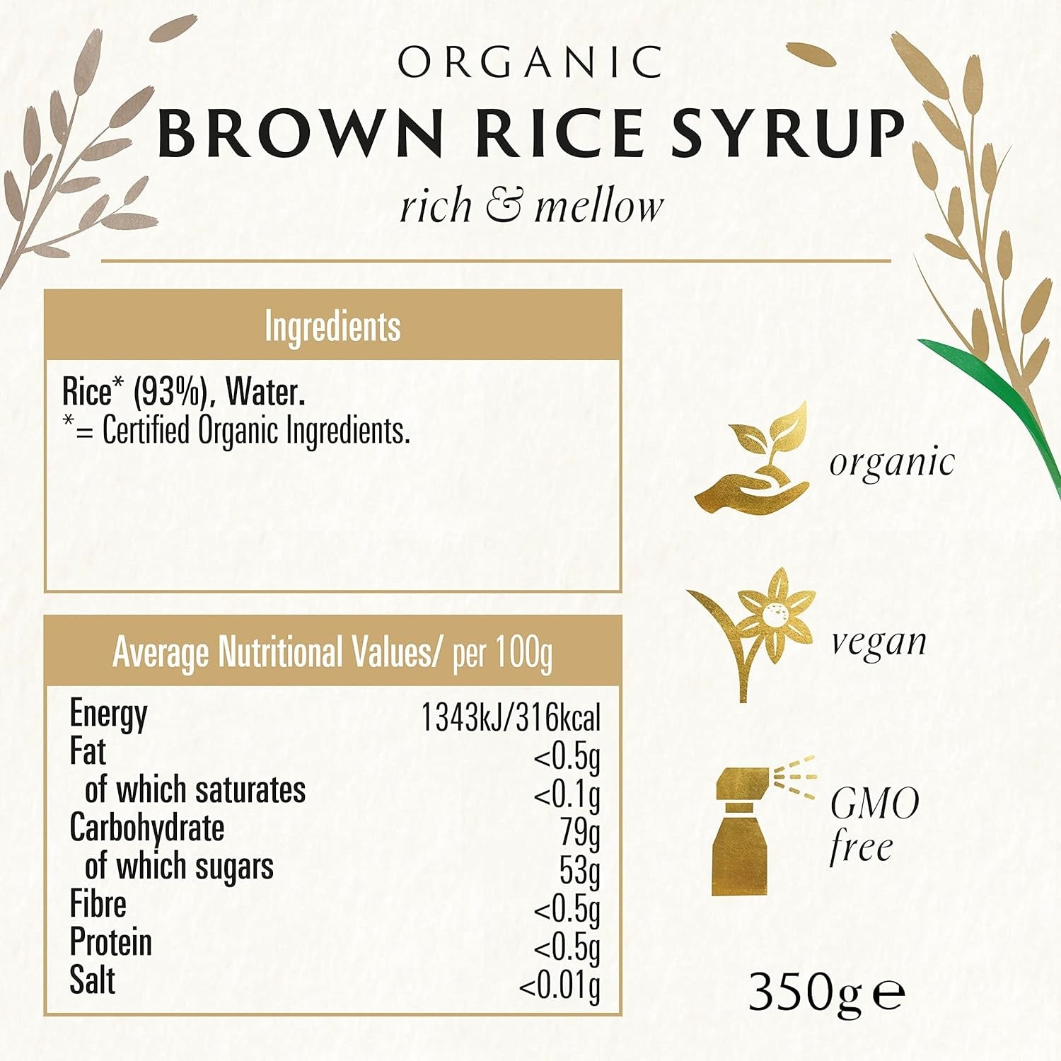 Organic Brown Rice Syrup 350g