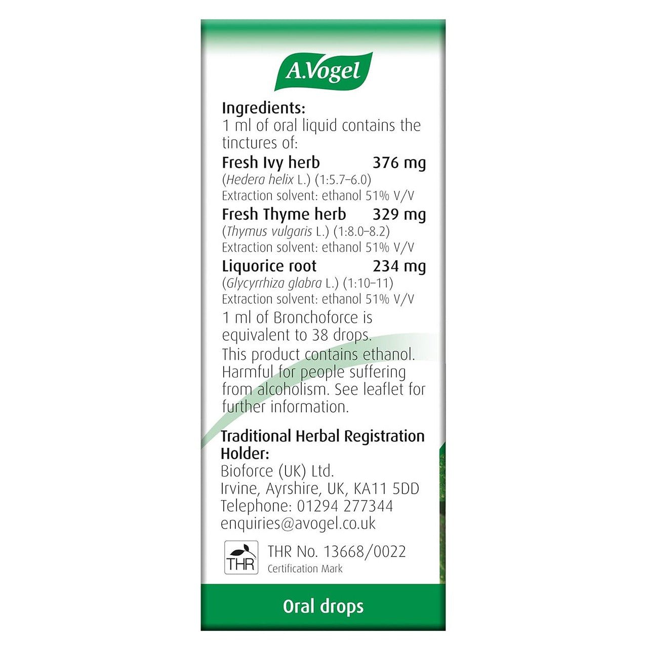 Bronchoforce Chesty Cough Ivy Complex Oral Drop 50ml - A. Vogel - Oral Drop - Eco Natural Products